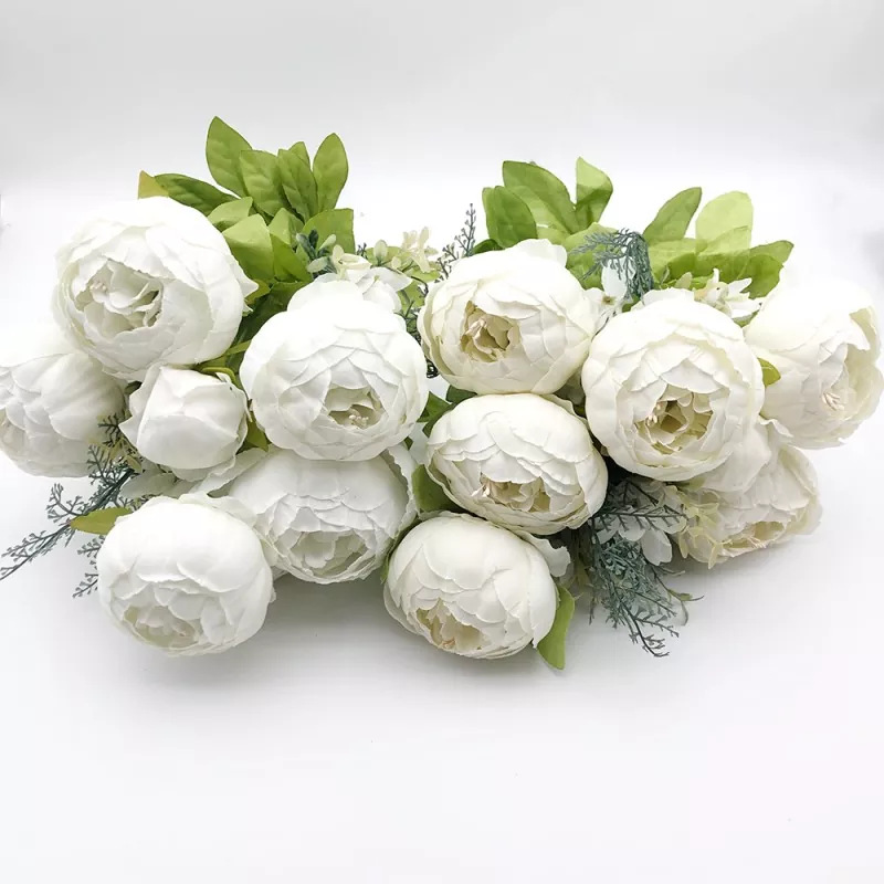 13 glav Silk Umetni šopek Peony